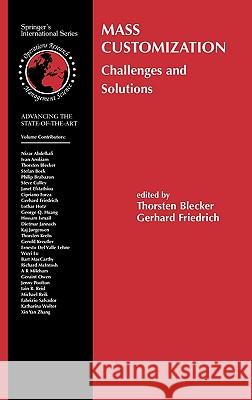 Mass Customization: Challenges and Solutions Blecker, Thorsten 9780387322223 Springer