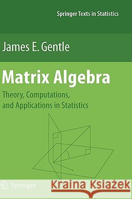 Matrix Algebra : Theory, Computations, and Applications in Statistics James E. Gentle 9780387708720 Springer