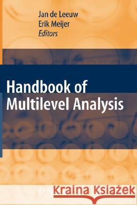 Handbook of Multilevel Analysis Deleeuw, Jan 9780387731834 Springer