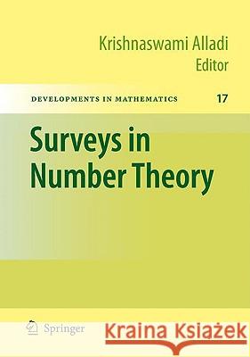 Surveys in Number Theory  9780387785097 SPRINGER-VERLAG NEW YORK INC.