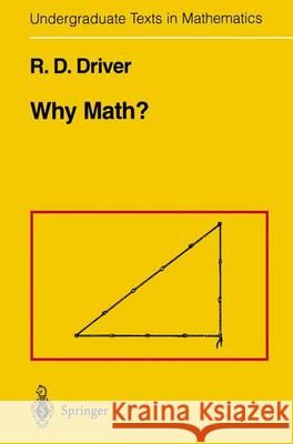 Why Math? Rodney D. Driver R. D. Driver 9780387909738 Springer