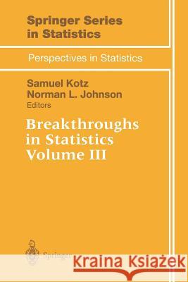 Breakthroughs in Statistics Samuel Kotz Norman L. Johnson 9780387949895 Springer