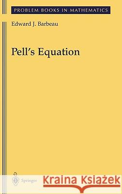 Pell's Equation Edward Barbeau 9780387955292