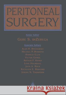 Peritoneal Surgery Gere S. Dizerega Gere S. Dizerega V. Gomel 9780387986104 Springer Us