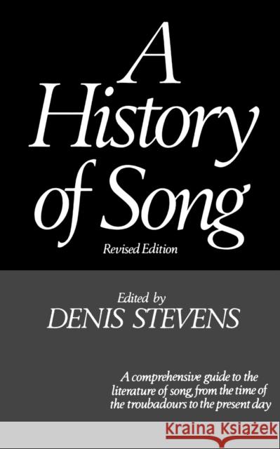 A History of Song Steven, Denis 9780393005363 W. W. Norton & Company
