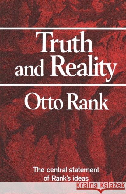 Truth and Reality Otto Rank Jessie Taft 9780393008999 W. W. Norton & Company