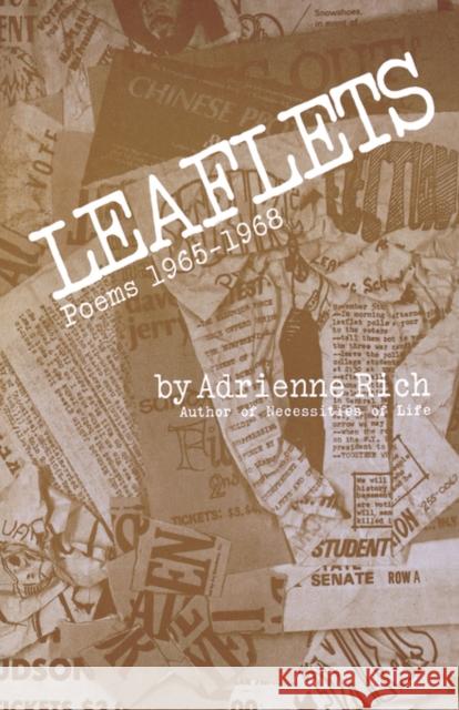 Leaflets: Poems, 1965-1968 Rich, Adrienne Cecile 9780393041910 W. W. Norton & Company