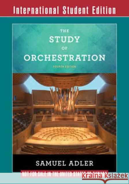 The Study of Orchestration Adler, Samuel 9780393283730