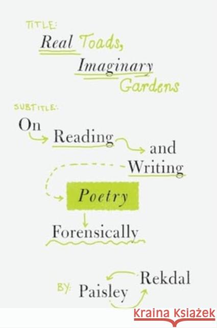 Real Toads, Imaginary Gardens: On Reading and Writing Poetry Forensically Paisley Rekdal 9780393881981