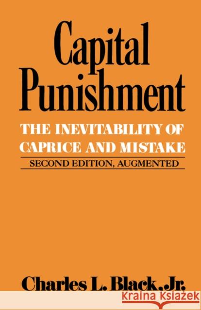 Capital Punishment Charles L. Black 9780393952896