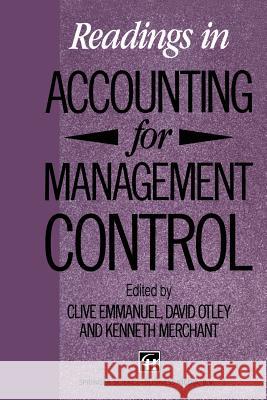 Readings in Accounting for Management Control  9780412414909 