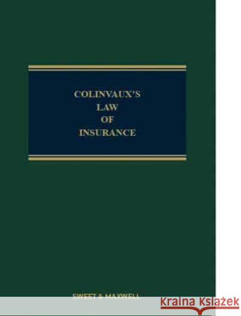 Colinvaux's Law of Insurance Professor Robert M Merkin 9780414105010