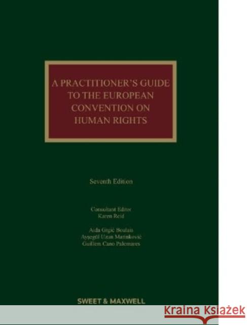 A Practitioner's Guide to the European Convention on Human Rights Karen Reid Guillem Cano Palomares Aida Grgic Boulais 9780414112094