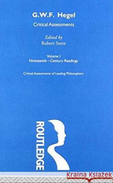 G.W.F. Hegel : Critical Assessments Robert Stern 9780415020039