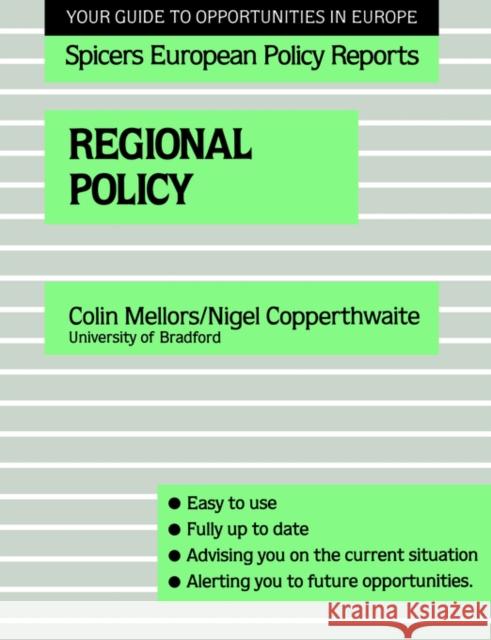 Regional Policy Colin Mellors Copperthwaite N.                         Colin Mellors 9780415038287 Routledge
