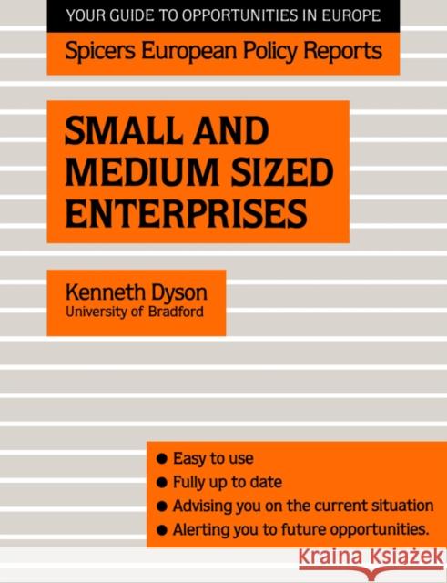 Small and Medium Sized Enterprises Kenneth Dyson Dyson Kenneth                            Kenneth H. F. Dyson 9780415038294