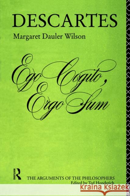 Descartes Margaret Dauler Wilson 9780415065764