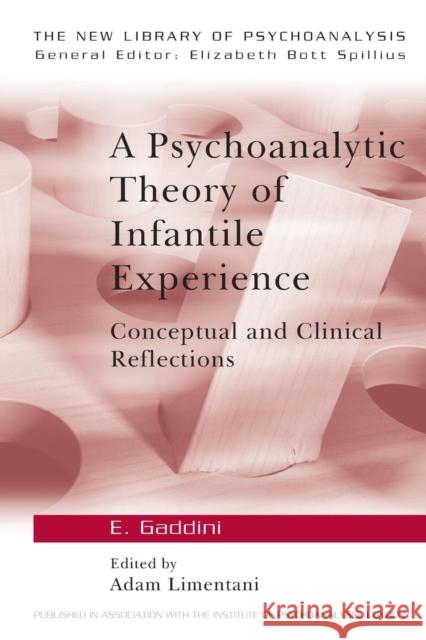 A Psychoanalytic Theory of Infantile Experience: Conceptual and Clinical Reflections Wallerstein, Robert 9780415074353 Taylor & Francis
