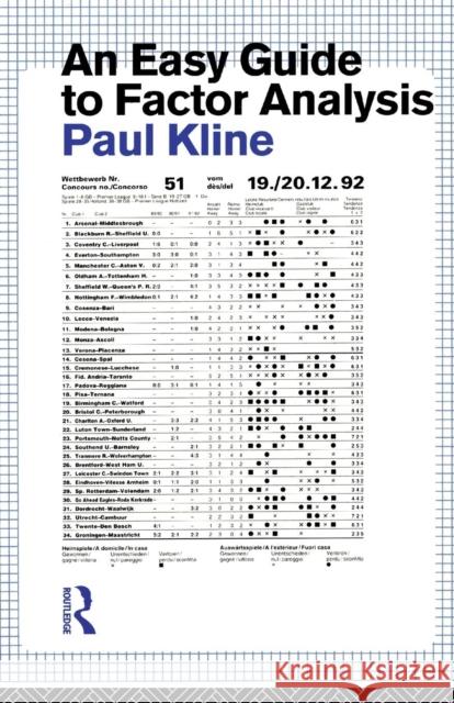 An Easy Guide to Factor Analysis Paul Kline Kline Paul 9780415094900 Routledge