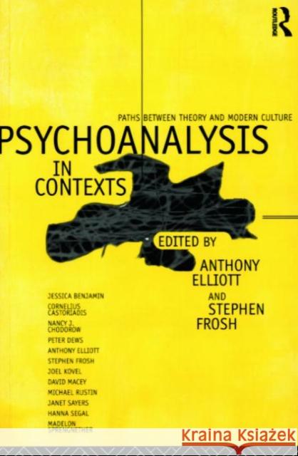 Psychoanalysis in Context: Paths Between Theory and Modern Culture Elliott, Anthony 9780415097048