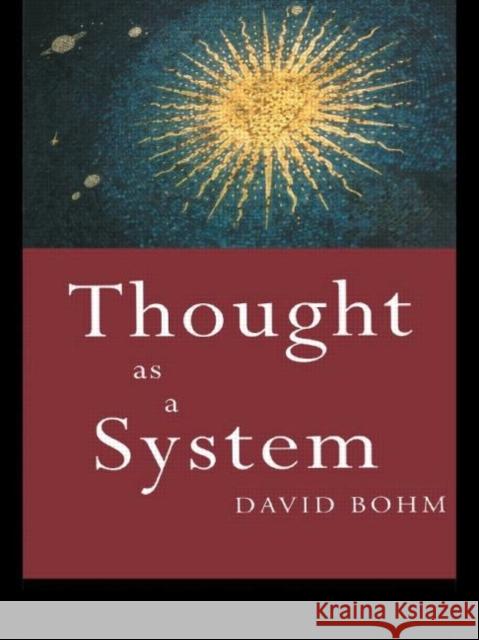 Thought as a System: Second Edition Jenks, Chris 9780415110303