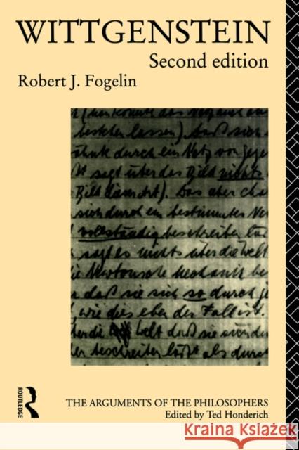 Wittgenstein Robert Fogelin 9780415119443 Routledge