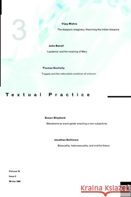 Textual Practice 10.3 Alan Sinfield Journal 9780415145664 Routledge