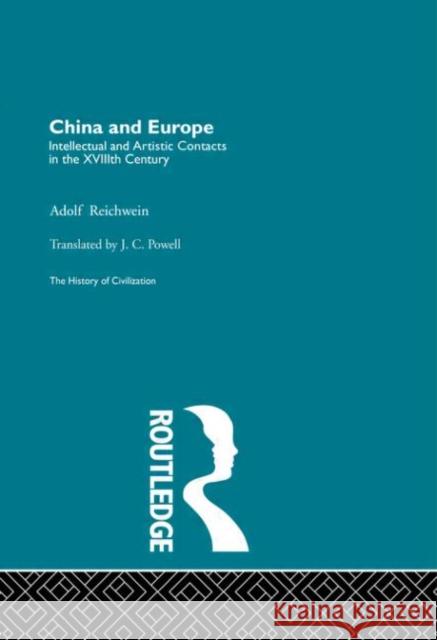 China and Europe A. Reichwein A. Reichwein  9780415156097 Taylor & Francis