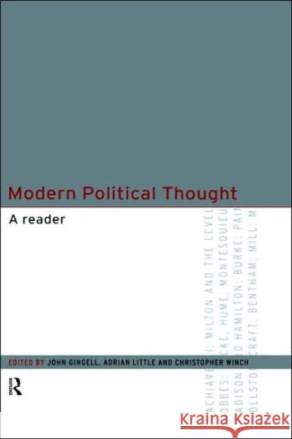 Modern Political Thought: A Reader Gingell, John 9780415194617