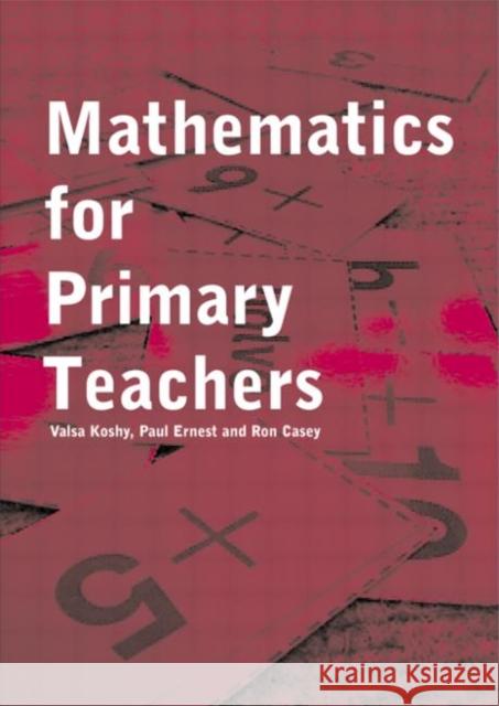 Mathematics For Primary Teachers Valsa Koshy 9780415200905 0