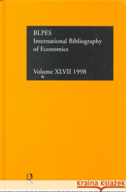 Ibss: Economics: 1998 Compiled by the British Library of Polit 9780415221054 Routledge