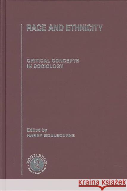 Race and Ethnicity : Critical Concepts in Sociology Harry Goulbourne 9780415224994