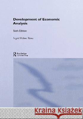 Development of Economic Analysis Ingrid Hahne Rima 9780415232968 Routledge