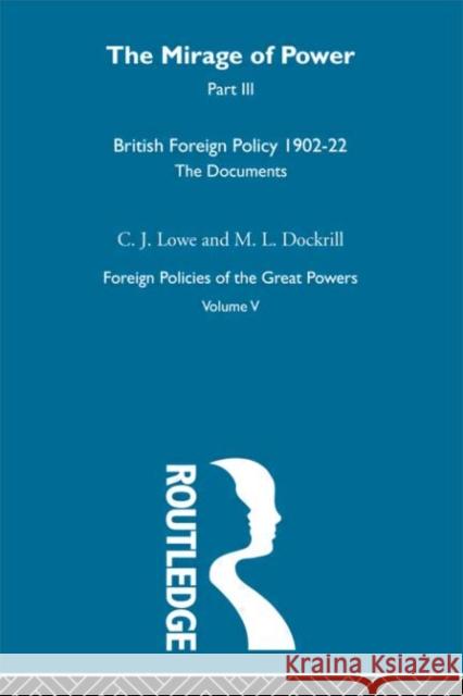 Mirage Of Power Pt3         V5 C. J. Lowe M. L. Dockrill 9780415273695 Routledge