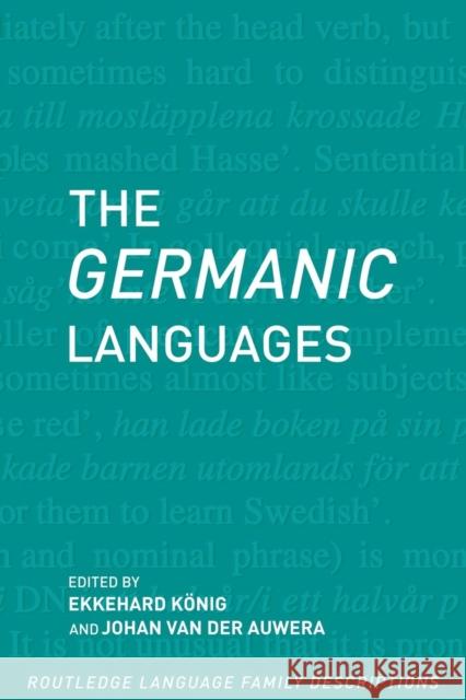 The Germanic Languages Johan Van Der Auwera 9780415280792