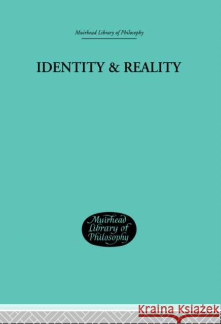 Identity & Reality Emile Meyerson 9780415295635