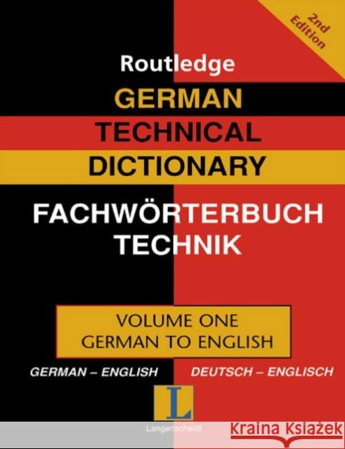 German Technical Dictionary (Volume 1) Robert Dimand 9780415335867