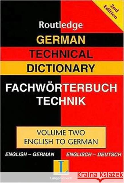 German Technical Dictionary (Volume 2)  9780415335874 Routledge