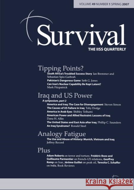 Survival 49.1: Survival 49.1, Spring 2007 Allin, Dana 9780415440264 Taylor & Francis