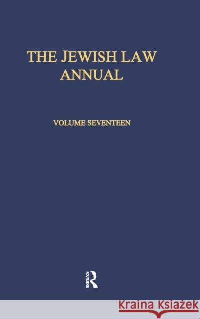 The Jewish Law Annual Volume 17 Lifshitz Berach 9780415457231