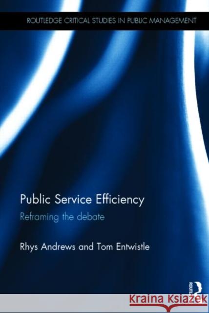 Public Service Efficiency: Reframing the Debate Andrews, Rhys 9780415501347