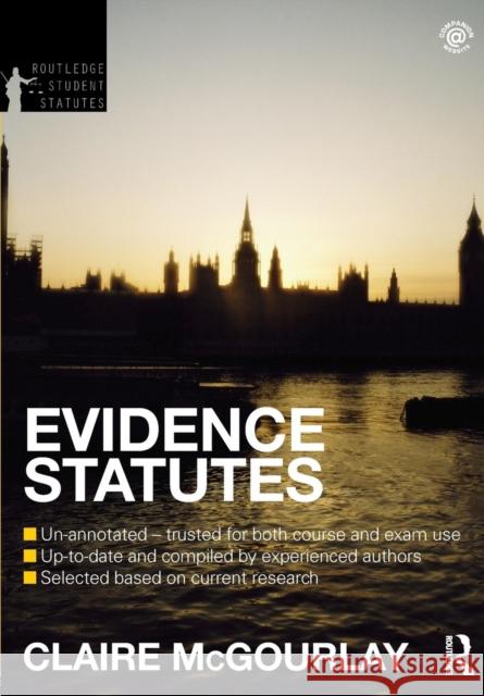 Evidence Statutes 2012-2013 Claire McGourlay 9780415633871 0