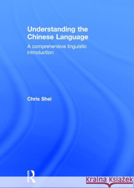 Understanding the Chinese Language: A Comprehensive Linguistic Introduction Shei, Chris 9780415634861 Routledge