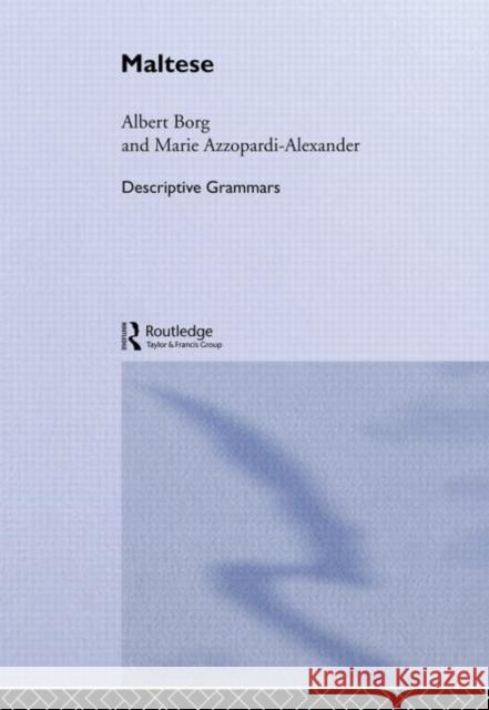 Maltese Marie Azzopardi-Alexander Albert Borg 9780415657150 Routledge