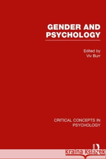 Gender and Psychology Vivien Burr 9780415660877 Routledge