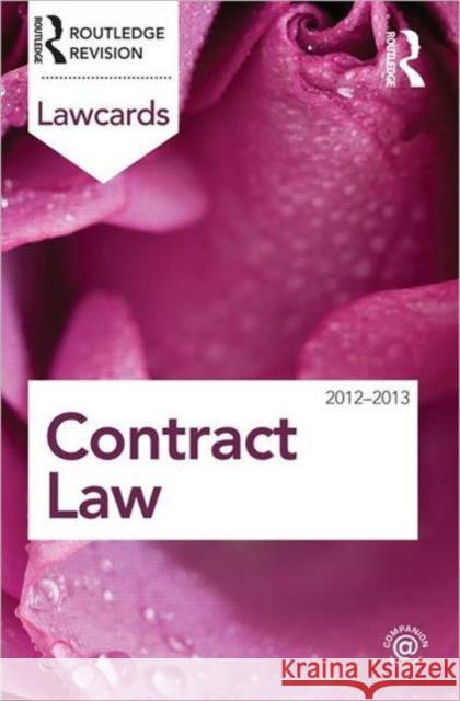 Contract Lawcards 2012-2013   9780415683326 0