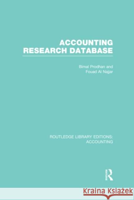Accounting Research Database Bimal Prodhan Fouad A 9780415720083 Routledge