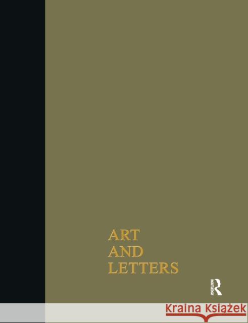 Art & Letters July-Winter 1918: 2 Volumes Rutter, F. 9780415761062