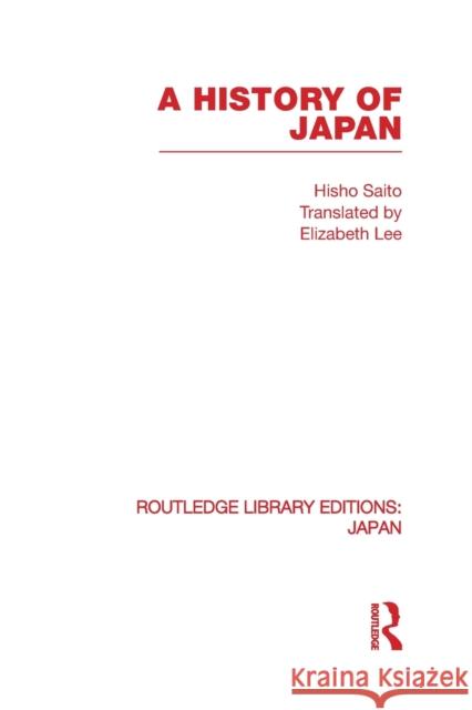 A History of Japan Hisho Saito 9780415845731 Routledge