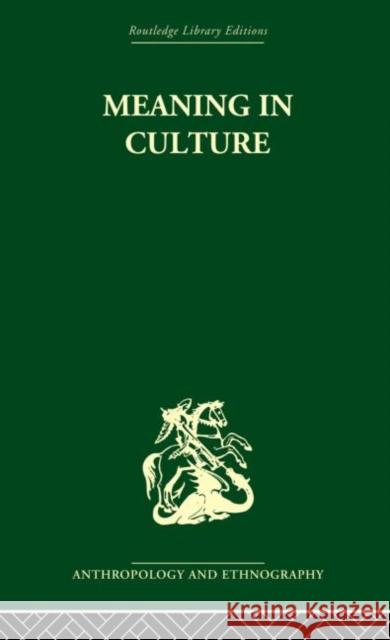 Meaning in Culture F. Allan Hanson 9780415869256 Routledge